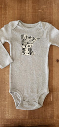 Black and White Floral MN Baby Bodysuit