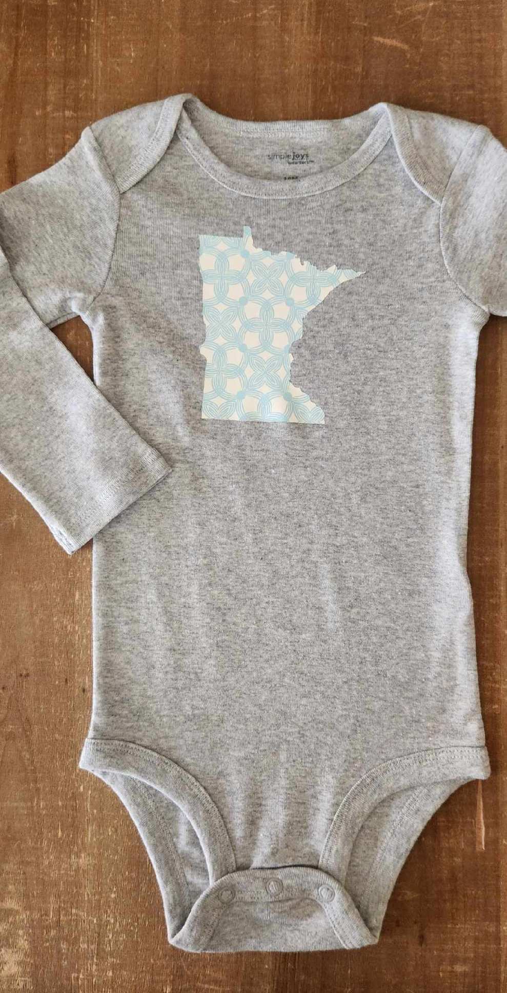 Blue and White MN Baby Bodysuit