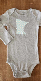 Blue and White MN Baby Bodysuit
