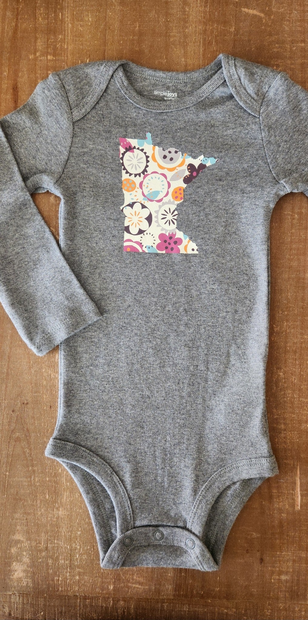 Boho Floral MN Baby Bodysuit