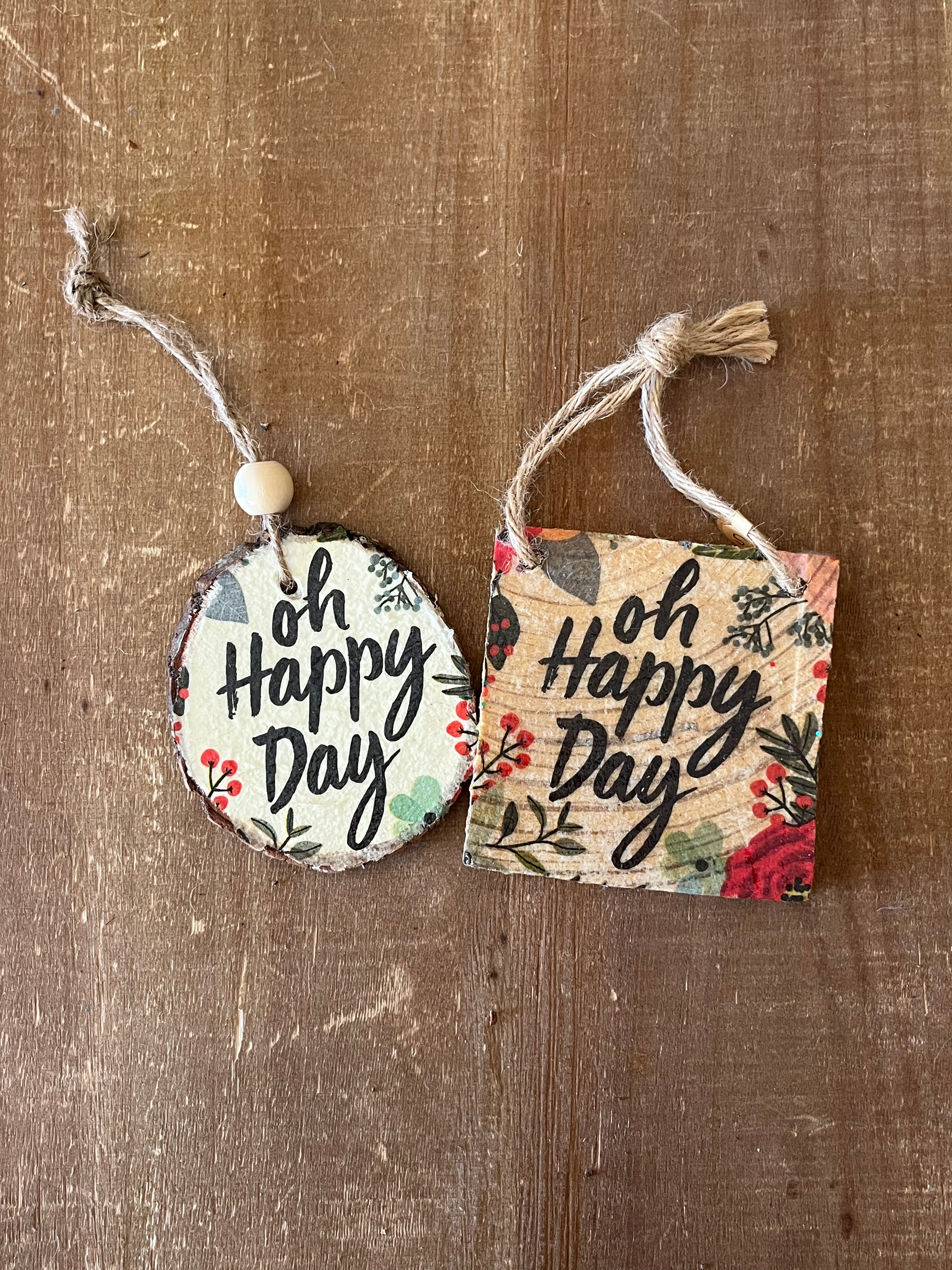 Oh Happy Day: Wood Ornaments