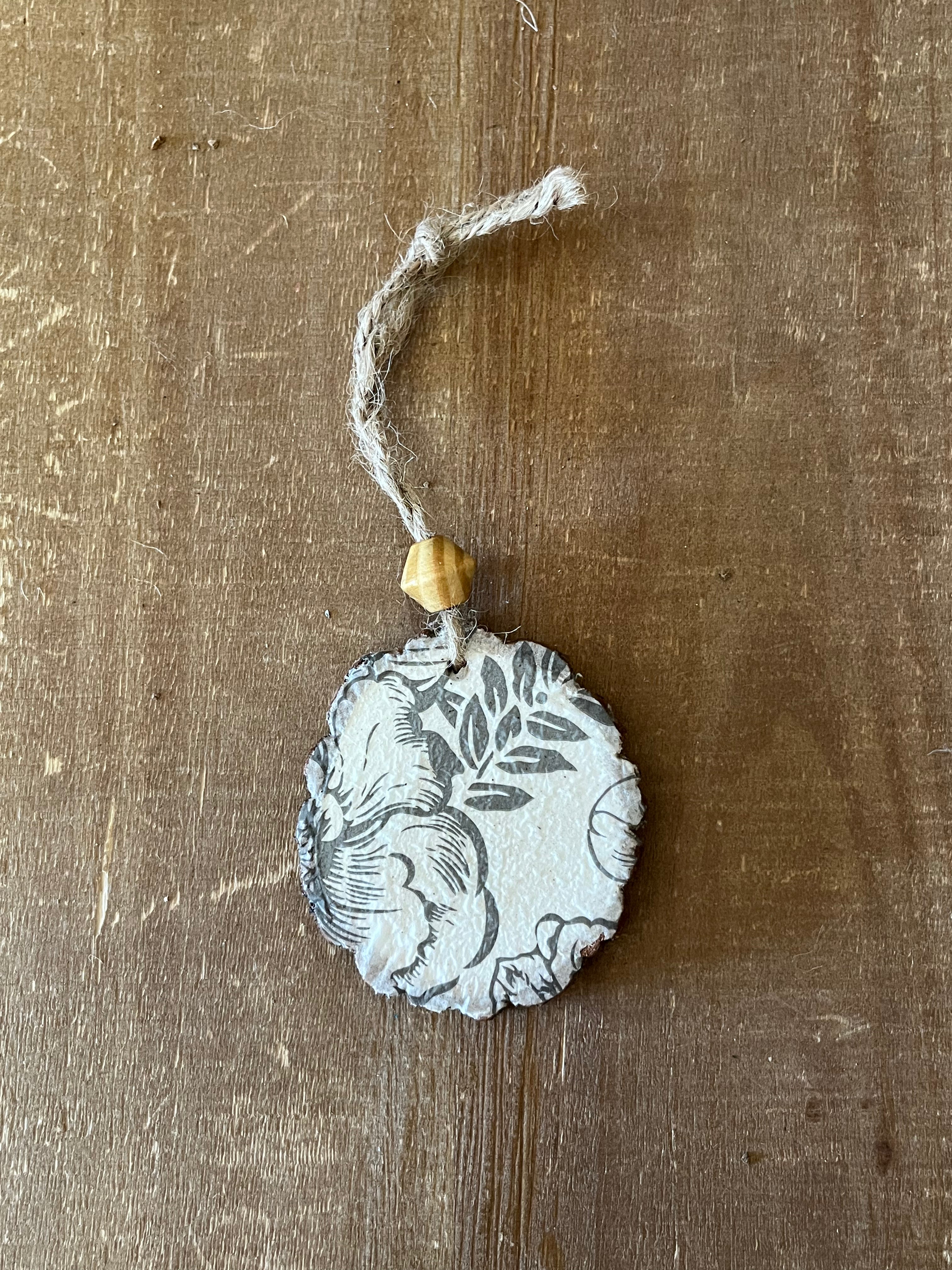 Grey Floral Ornament