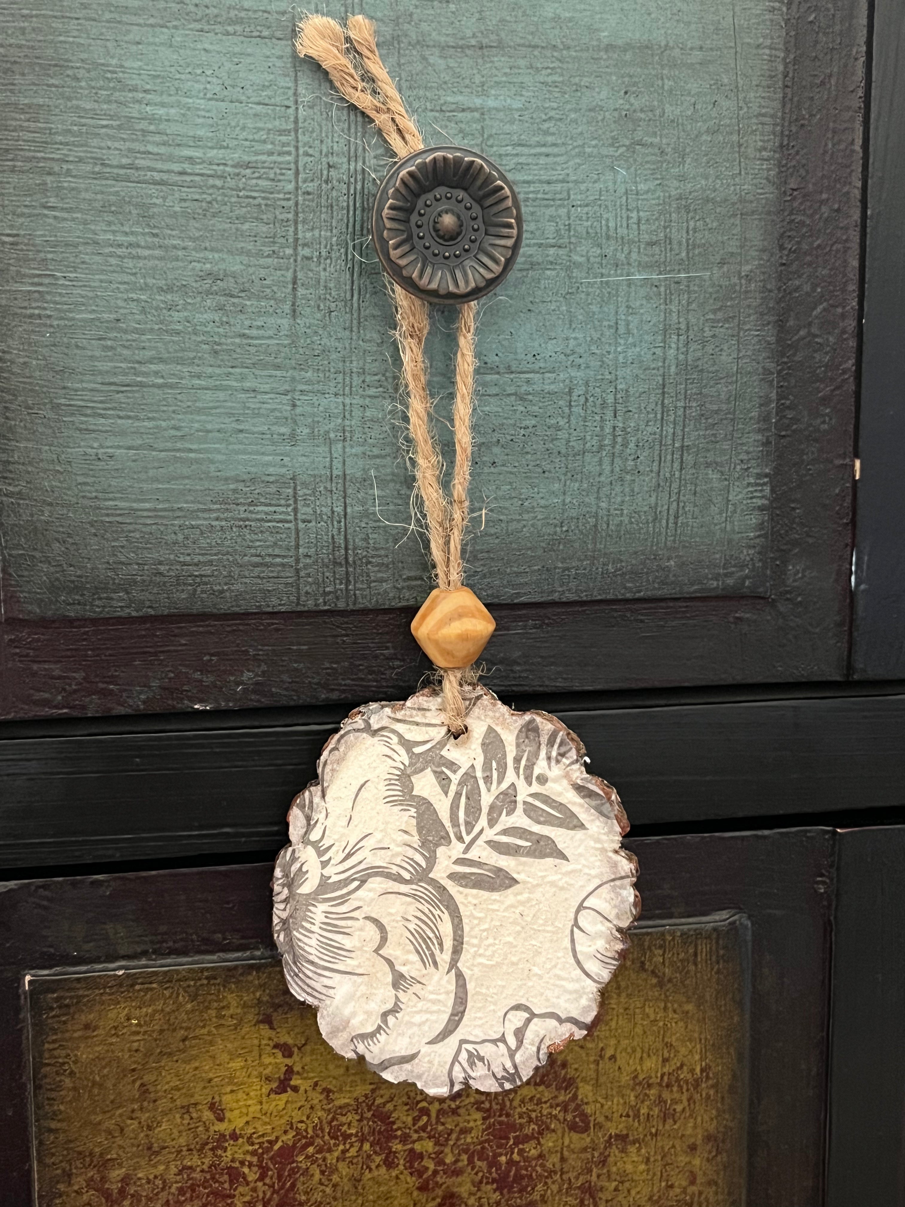 Grey Floral Ornament