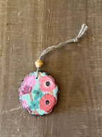 Pink + Teal Floral Ornament