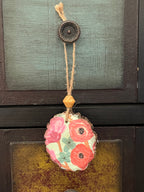 Pink + Teal Floral Ornament