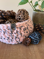 Pink Sandy Beach: Crocheted Storage basket