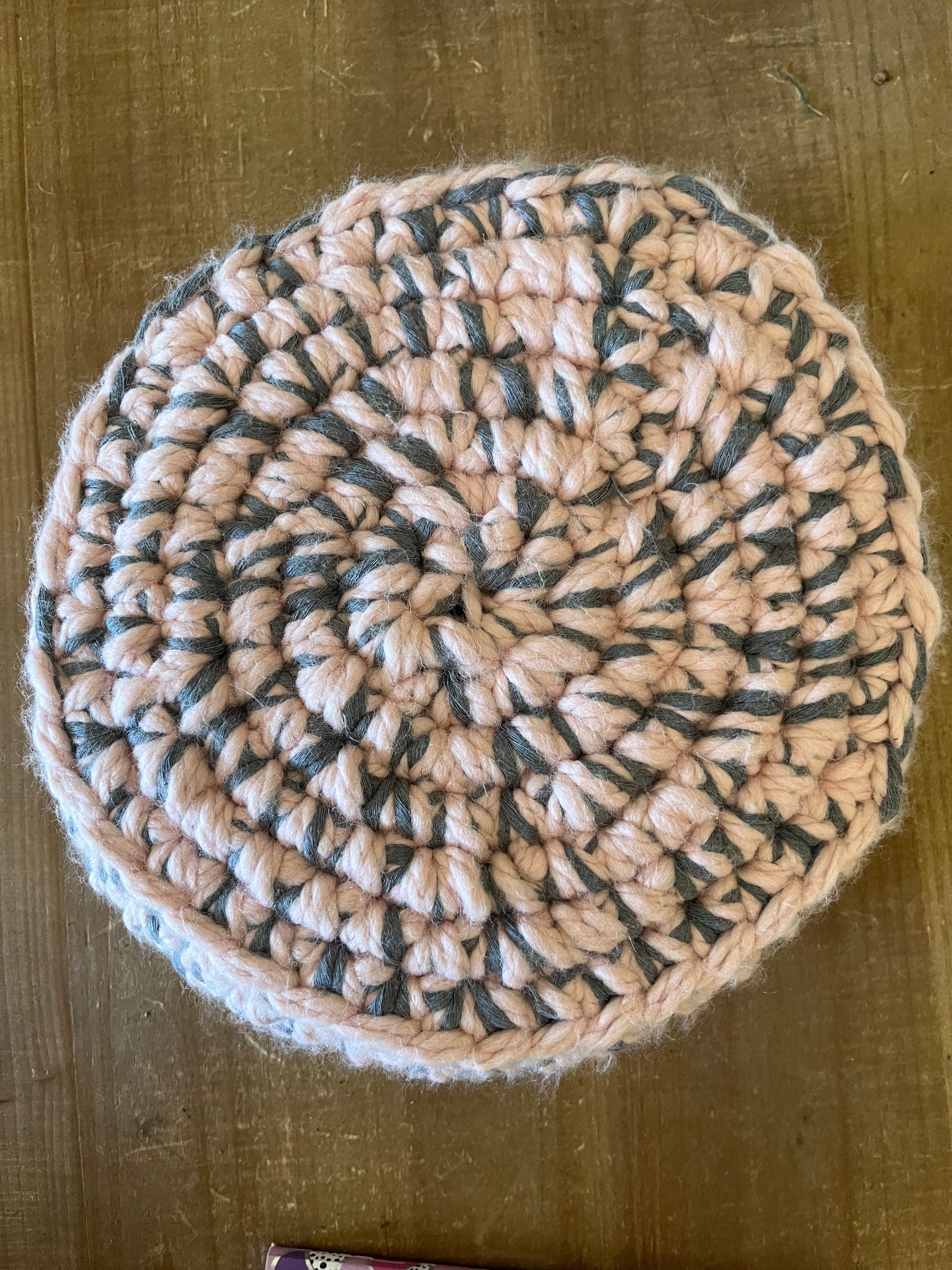 Pink Sandy Beach: Crocheted Storage basket