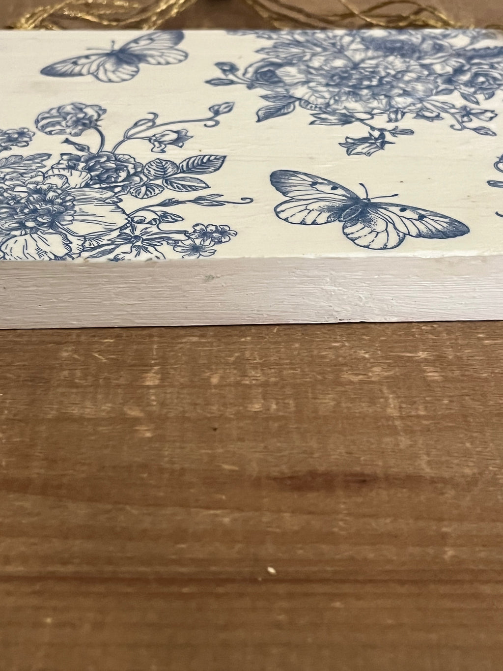 Blue Floral + Butterfly Wall Hanging