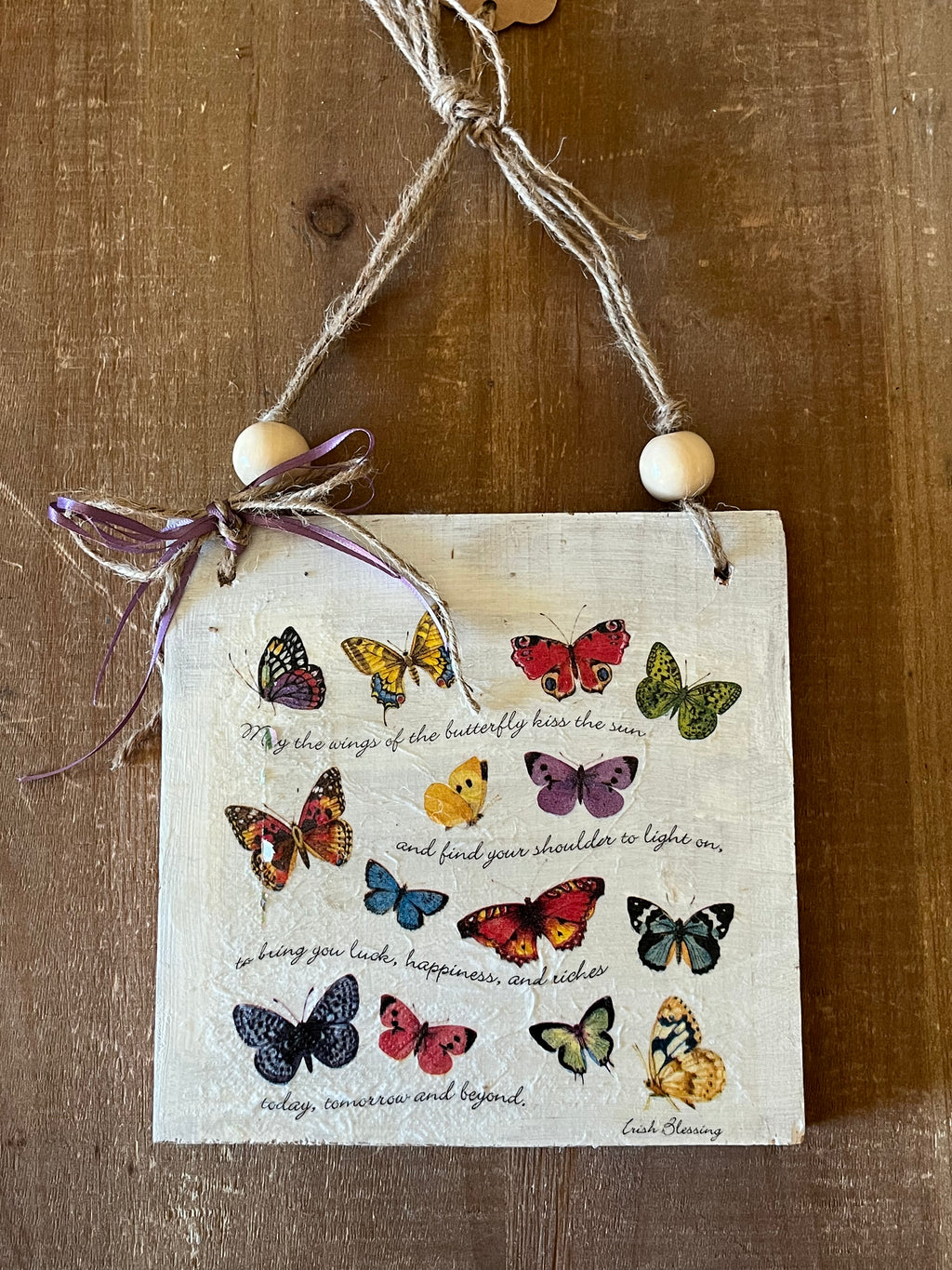 Irish Blessing + Butterfly Wall Hanging