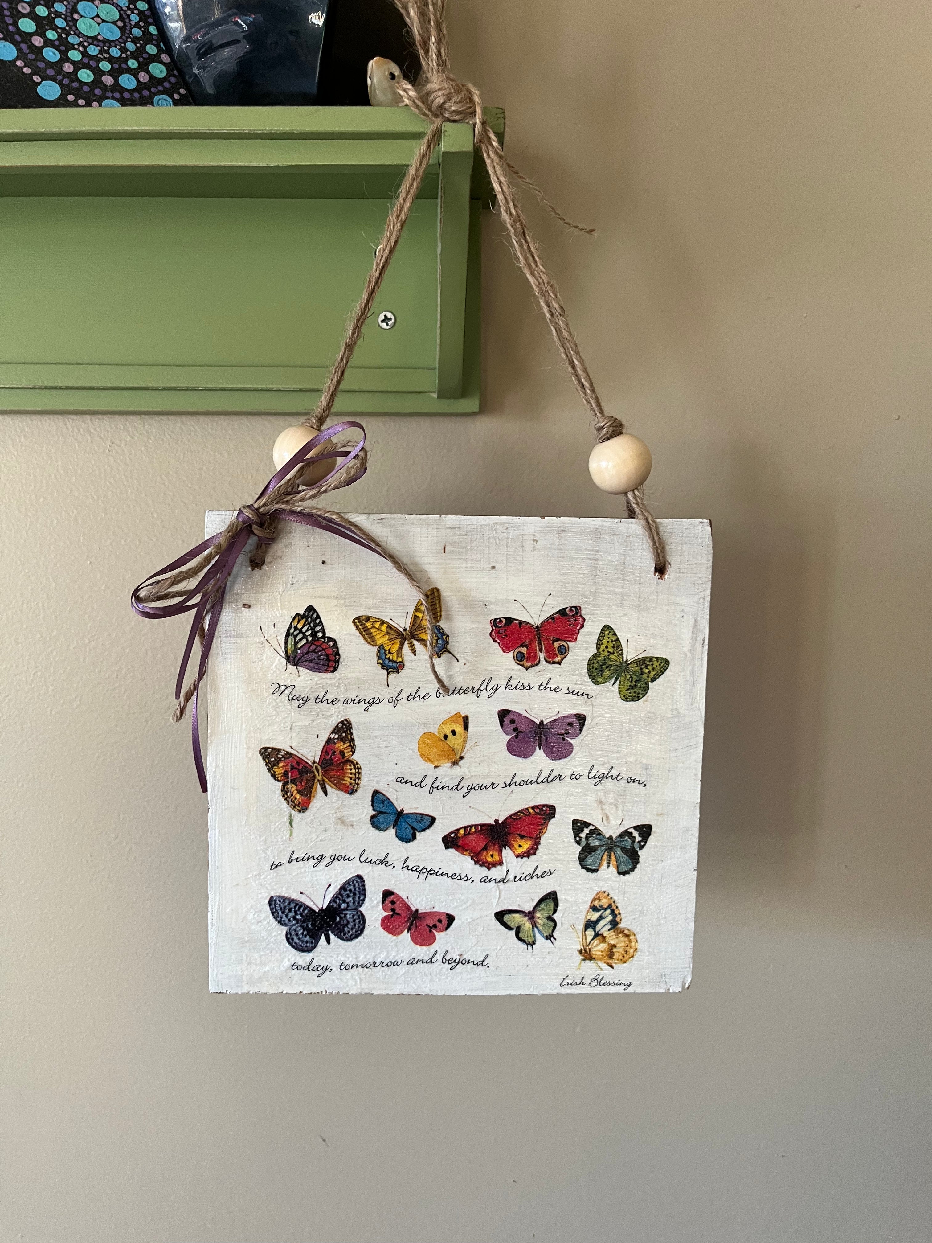 Irish Blessing + Butterfly Wall Hanging