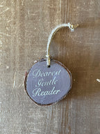 Dearest Gentle Reader: Double Sided Purple Ornament Design 2