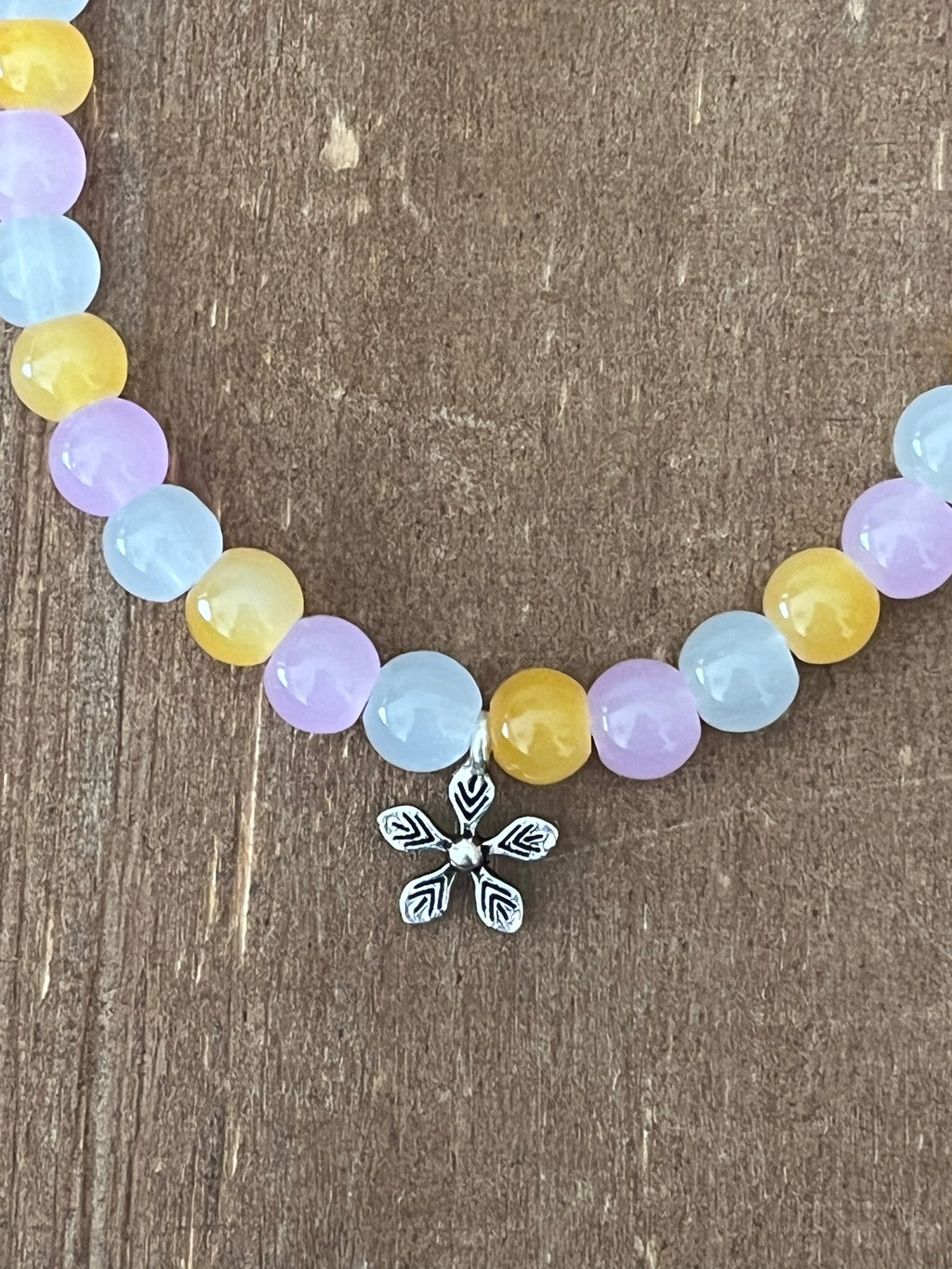 Light Purple and Gold Flower Bracelet
