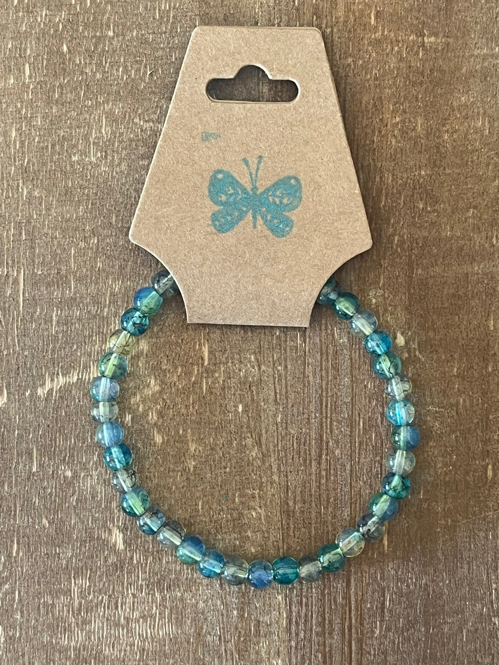 Teal Ink Patterned Bracelet