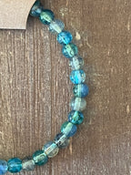 Teal Ink Patterned Bracelet