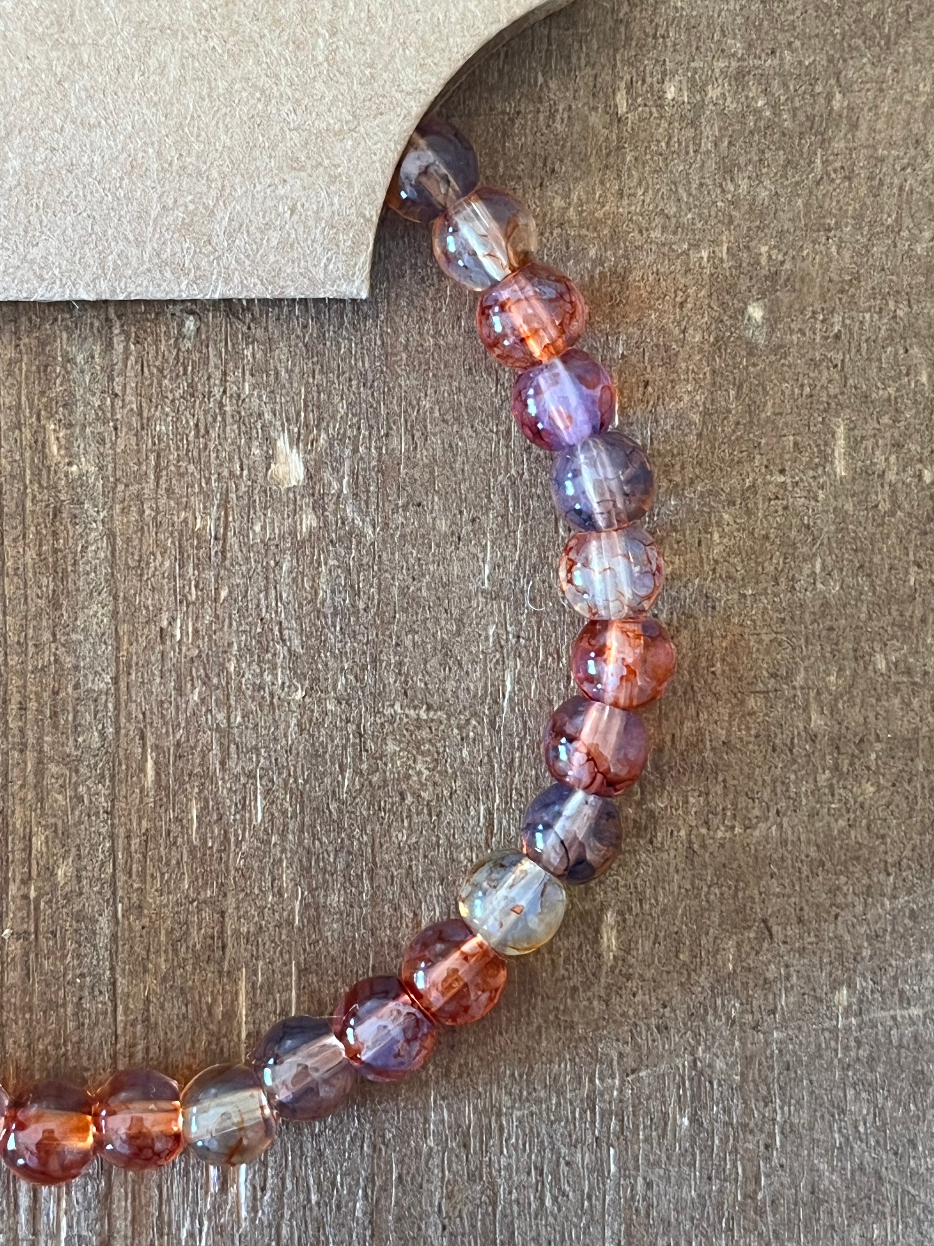 Red and Pink Ink Patterned Bracelet