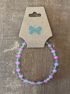 Pink and Green Ink Patterned Bracelet