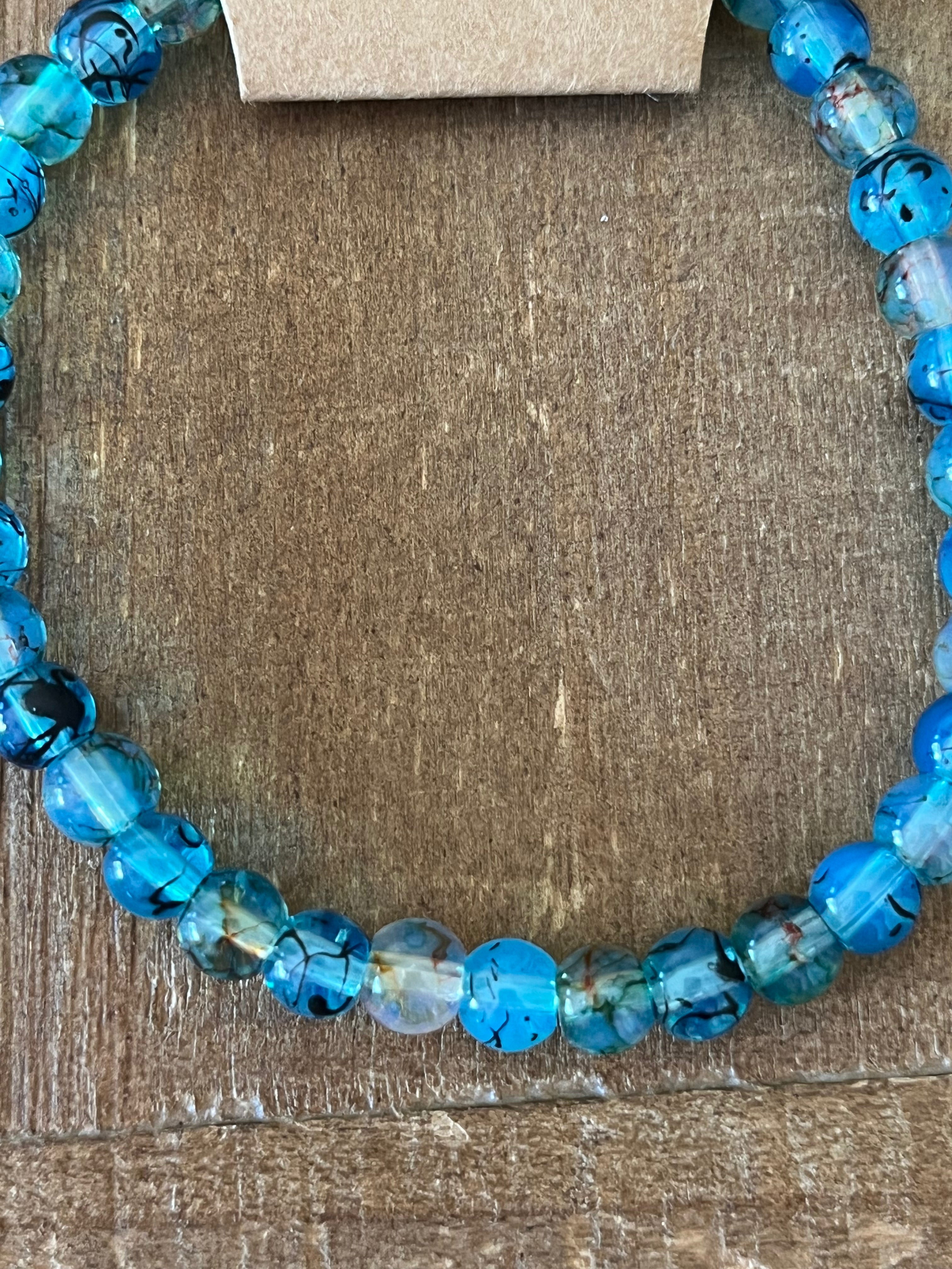 Blue Ink Patterned Bracelet