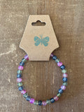 Pink, Green, and Purple Ink Patterned Bracelet