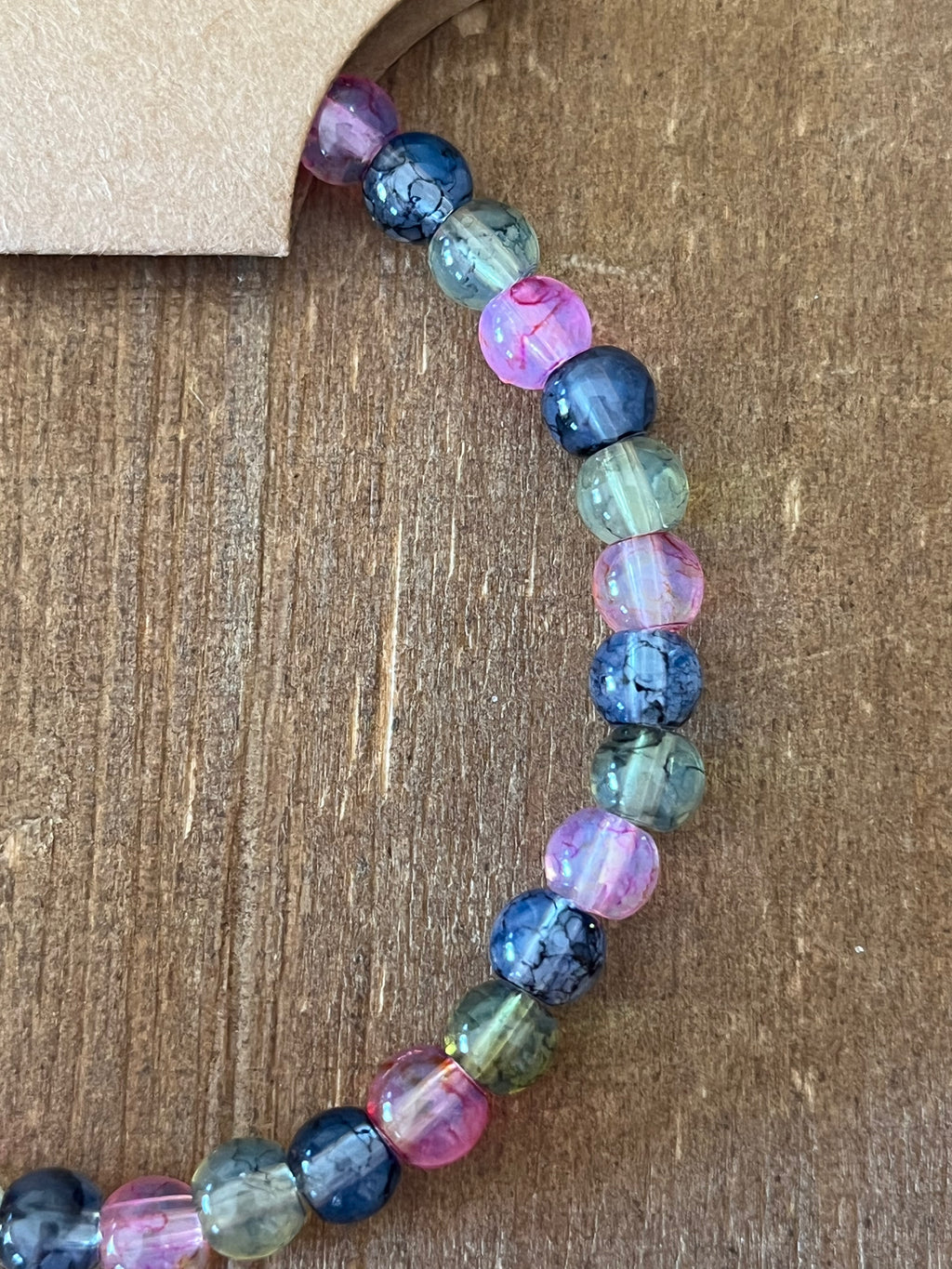 Pink, Green, and Purple Ink Patterned Bracelet