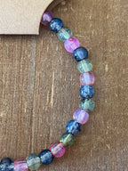 Pink, Green, and Purple Ink Patterned Bracelet