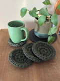 Eucalyptus Green Crocheted Coaster Set