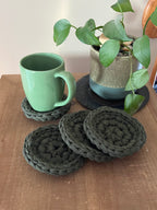 Eucalyptus Green Crocheted Coaster Set