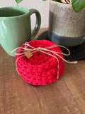 Red Crocheted Coaster Set