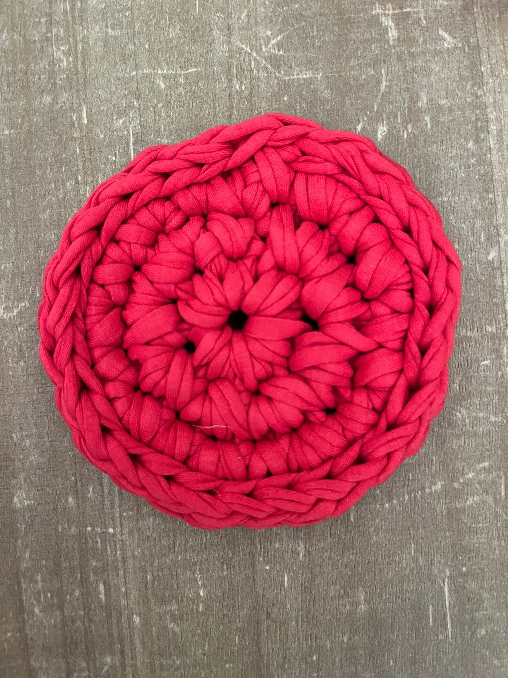 Red Crocheted Coaster Set