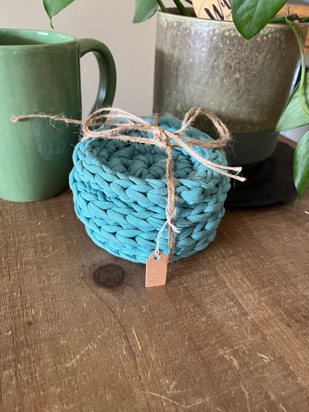 Jade Crocheted Coaster Set