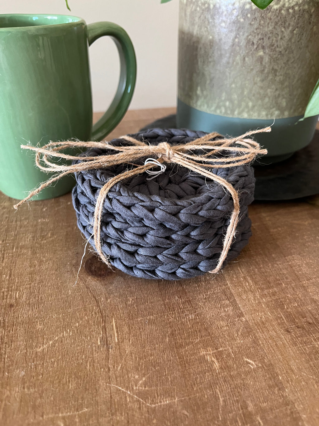 Dior Gray Crocheted Coaster Set