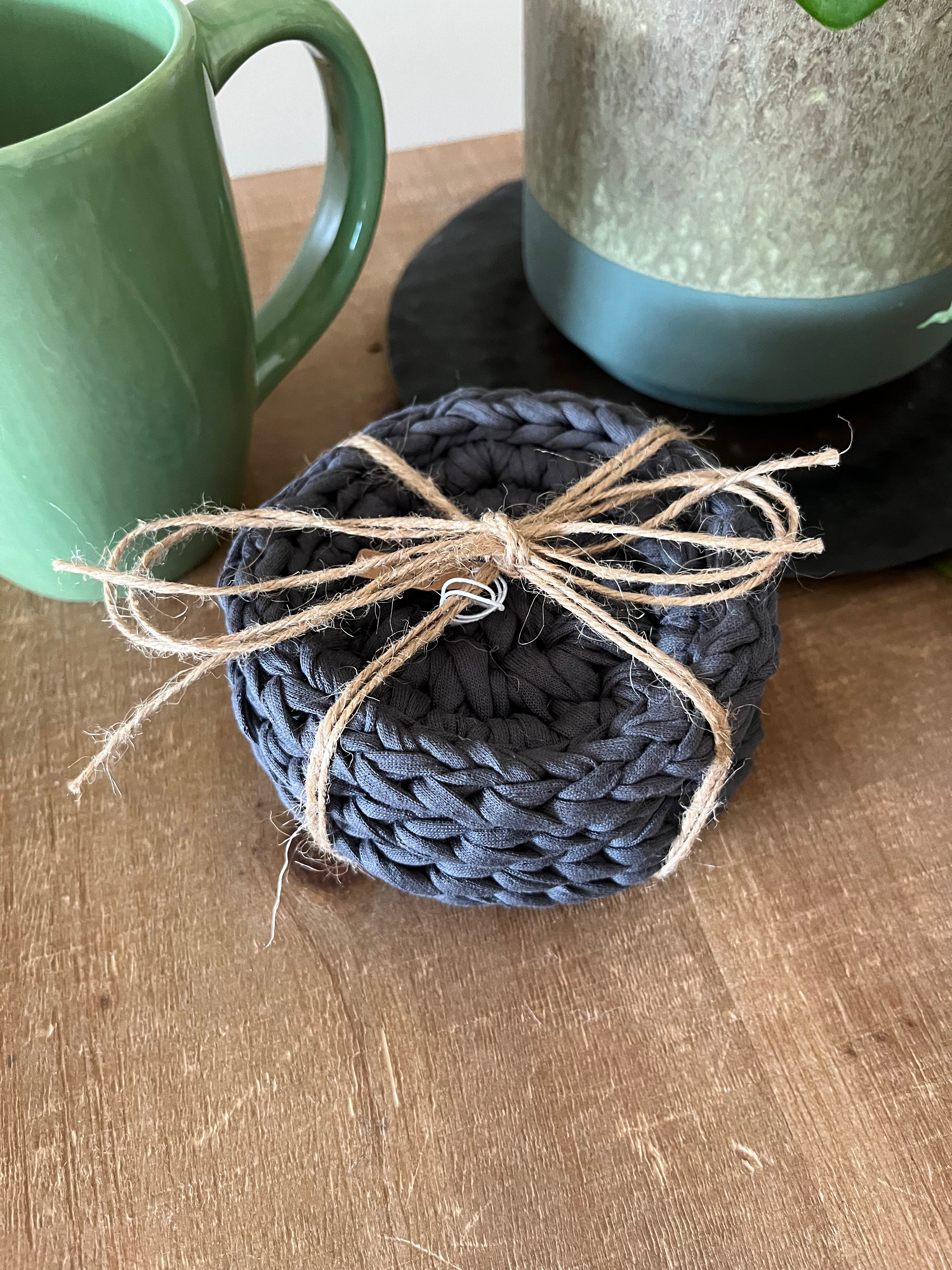Dior Gray Crocheted Coaster Set