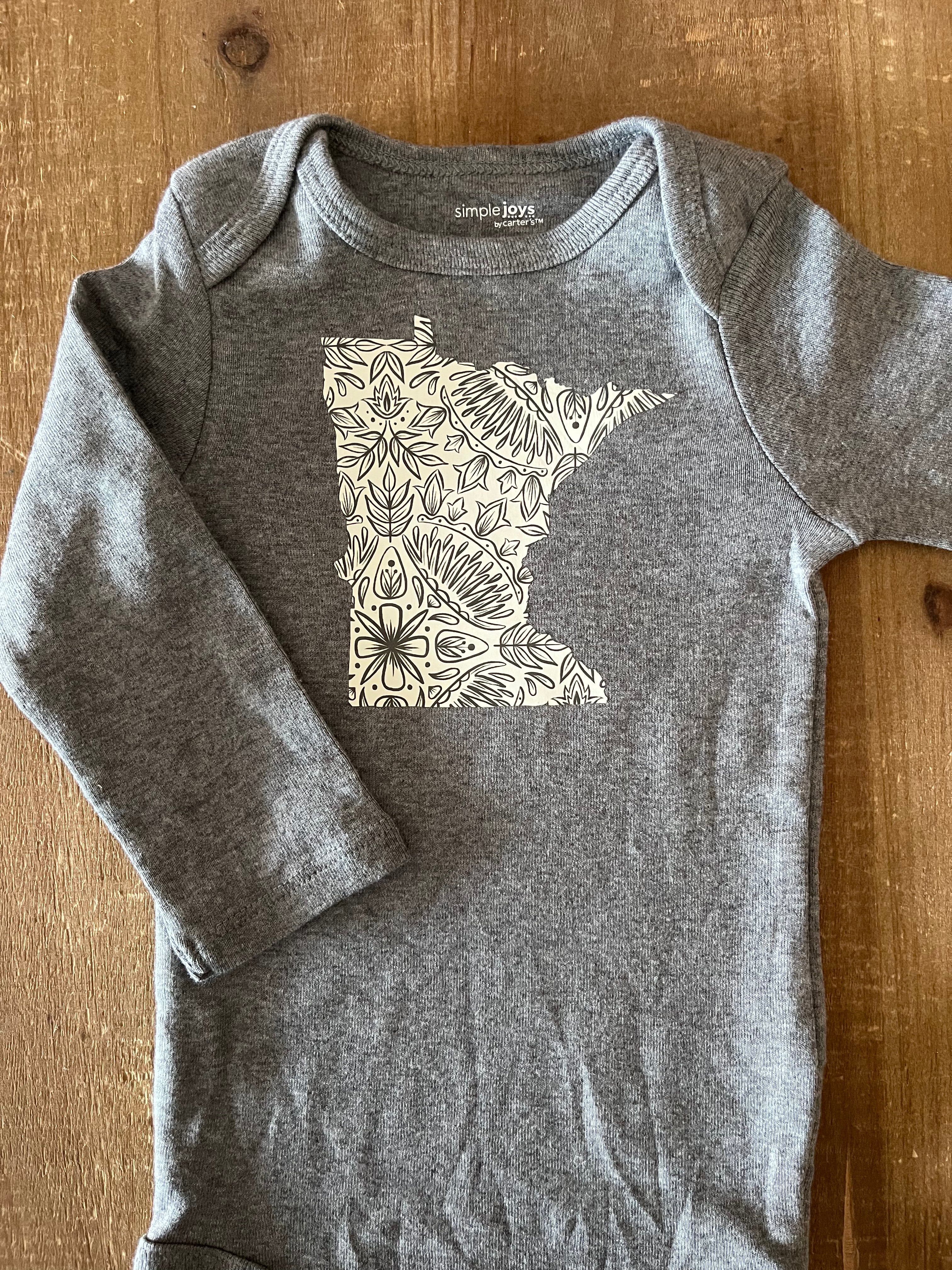 Dainty Floral Minnesota Baby Bodysuit