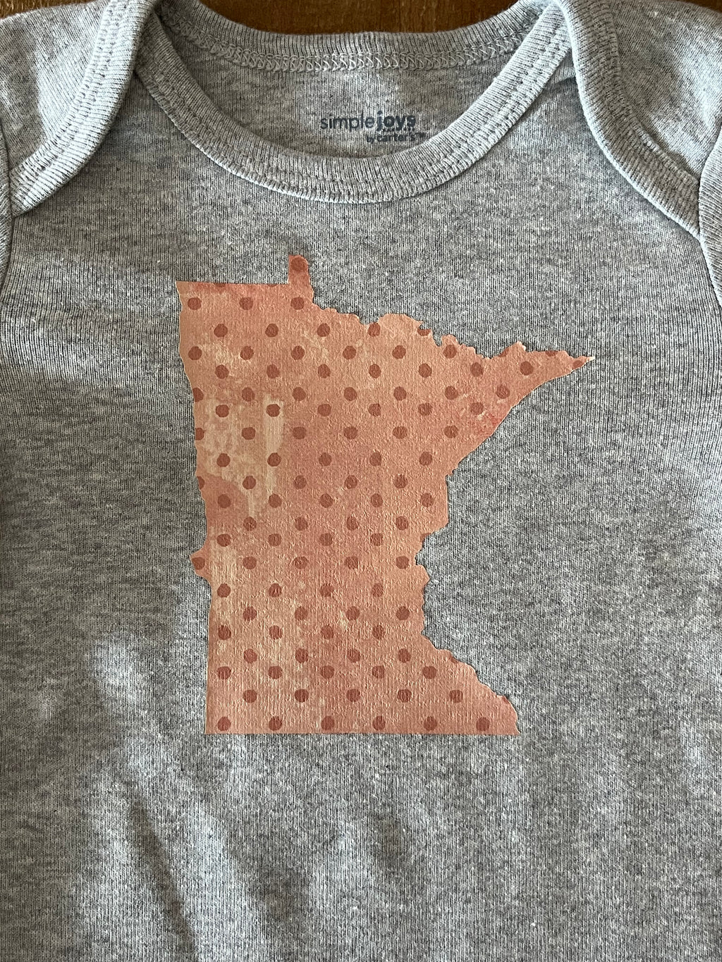 Pink Polka Dot Minnesota Baby Bodysuit