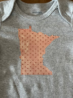 Pink Polka Dot Minnesota Baby Bodysuit