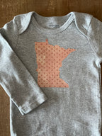 Pink Polka Dot Minnesota Baby Bodysuit