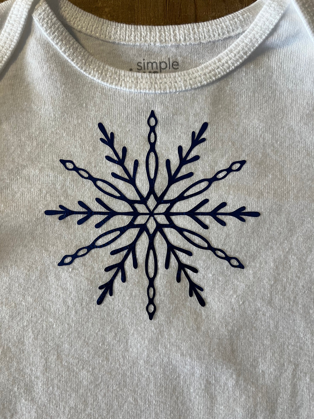 Blue Snowflake Baby Bodysuit