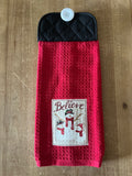 Believe Red Snowman Hand Towel
