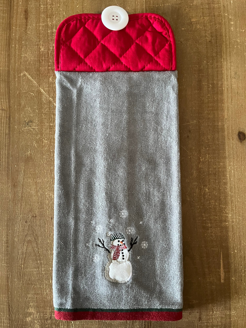 Gray Snowman Hand Towel