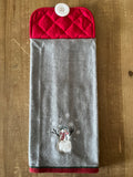 Gray Snowman Hand Towel