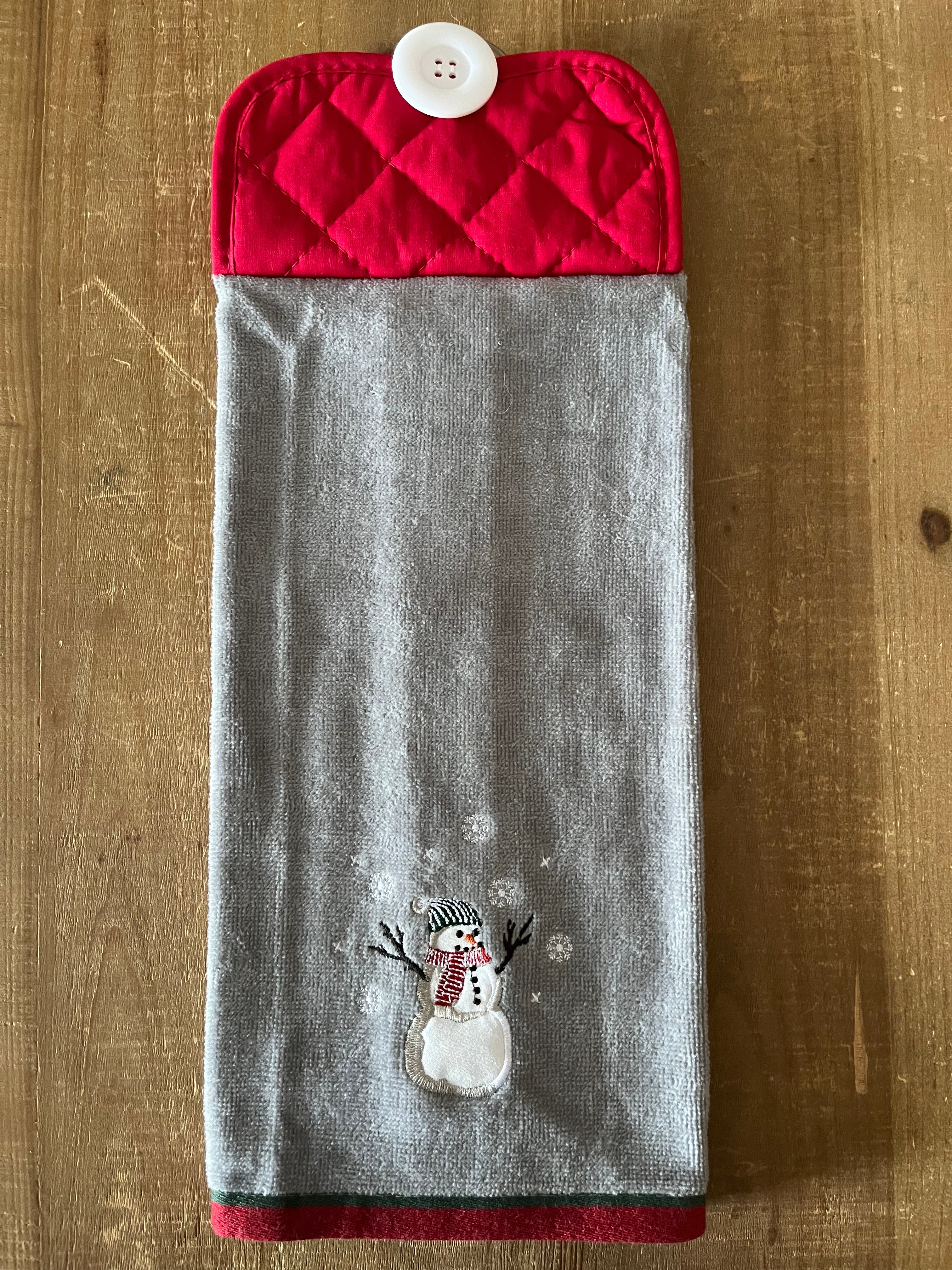 Gray Snowman Hand Towel