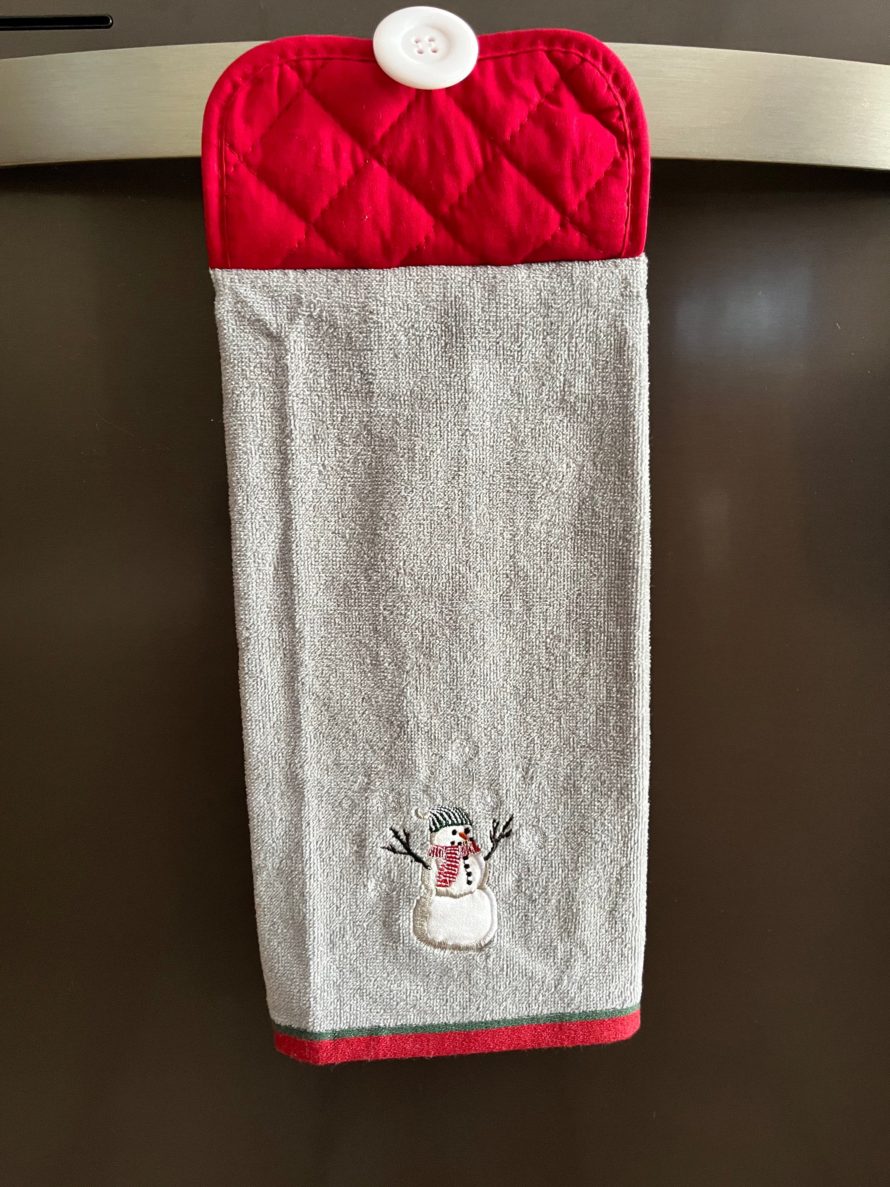 Gray Snowman Hand Towel