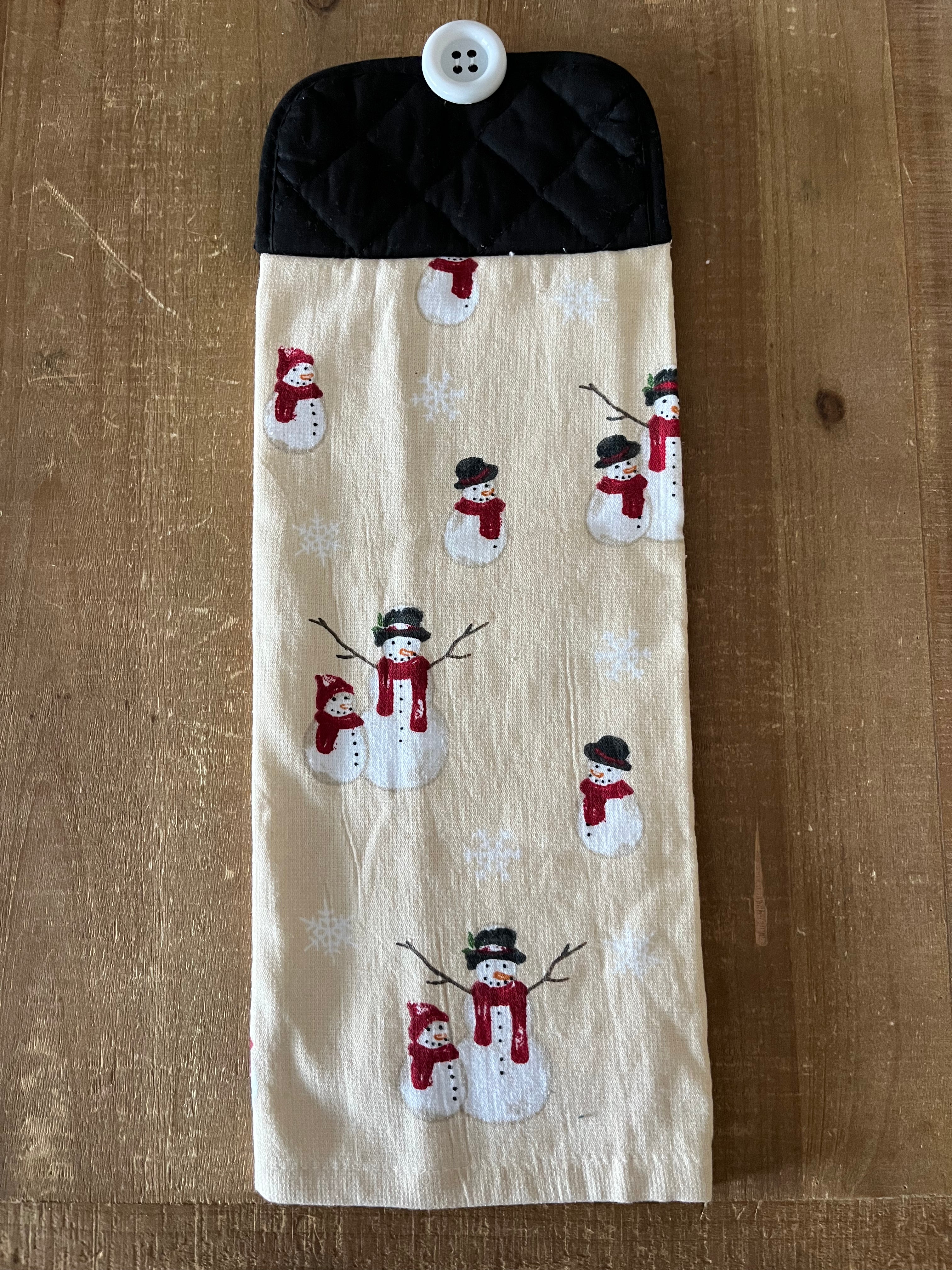 Beige Snowmen Hand Towel