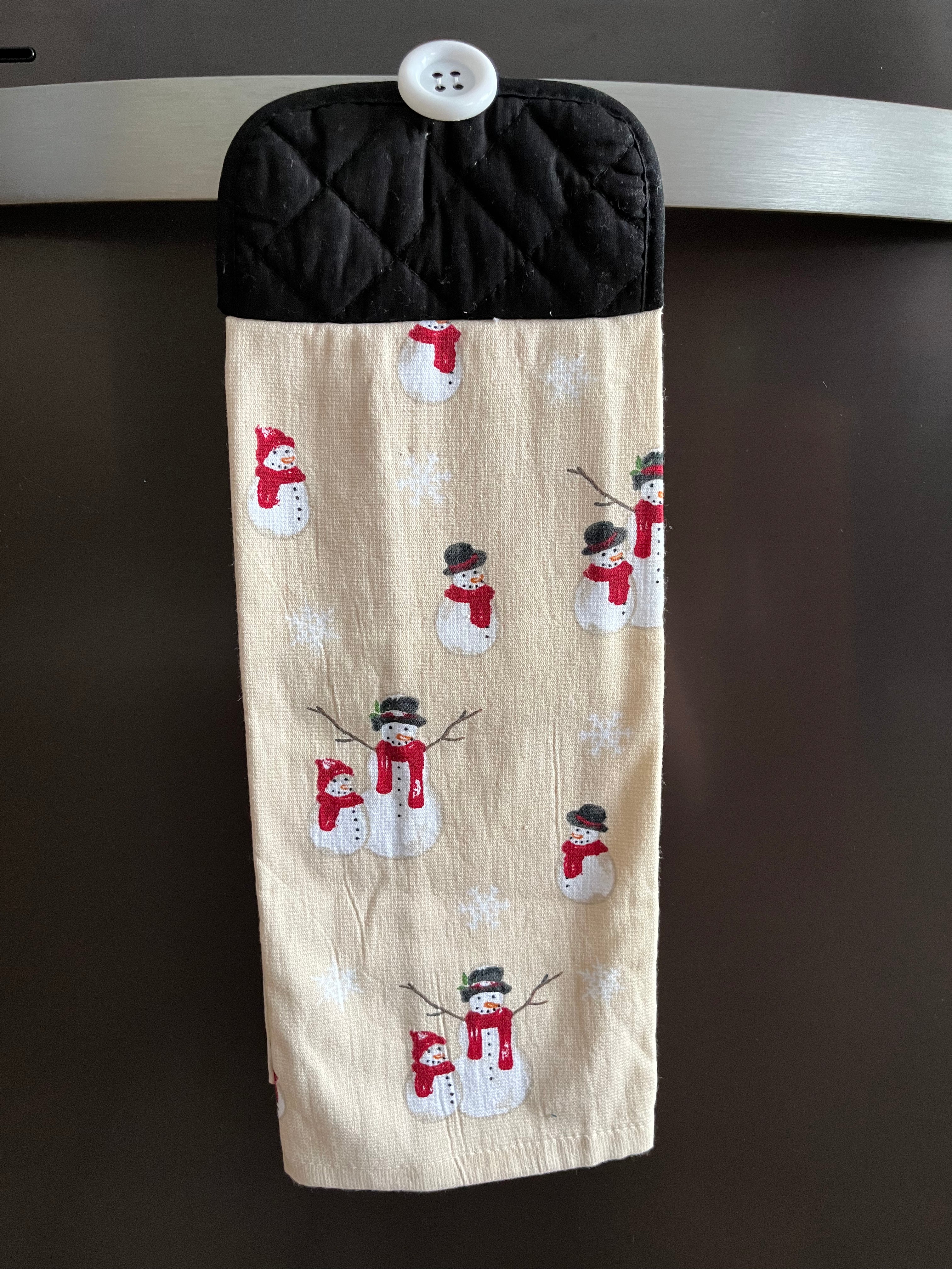 Beige Snowmen Hand Towel