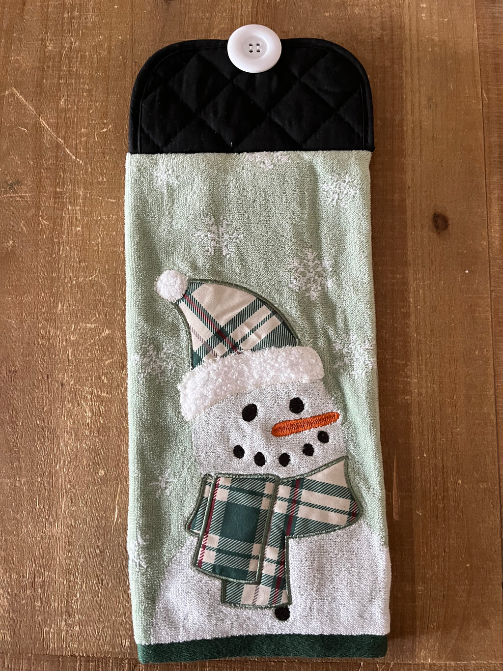 Mint Snowman Hand Towels