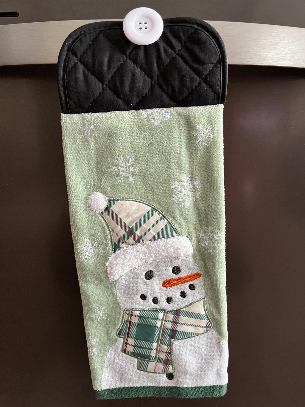 Mint Snowman Hand Towels
