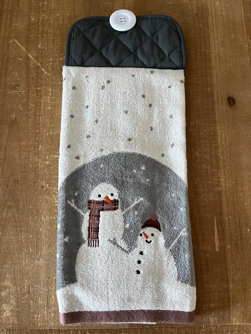 Double Snowman Hand Towel