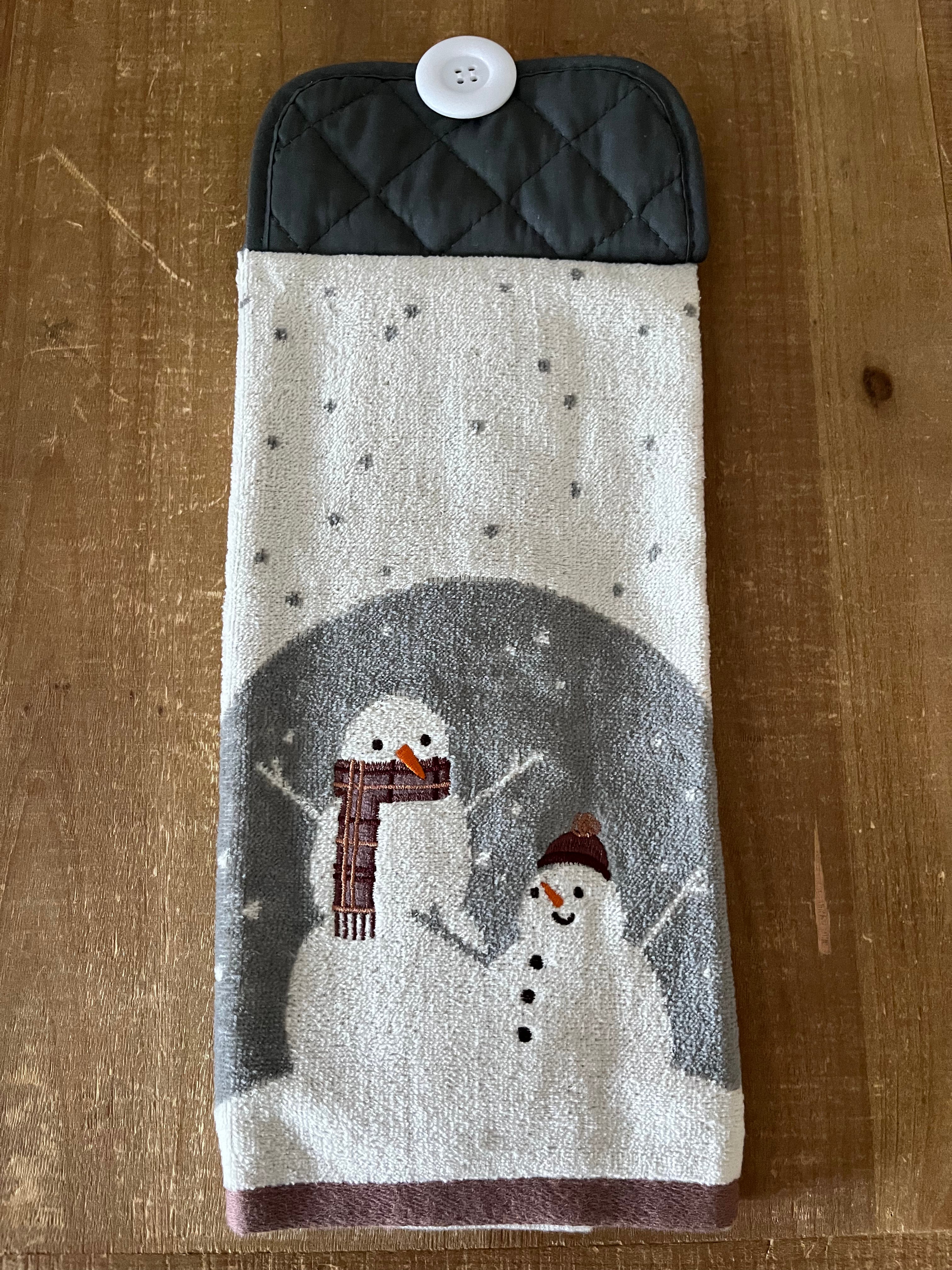 Double Snowman Hand Towel