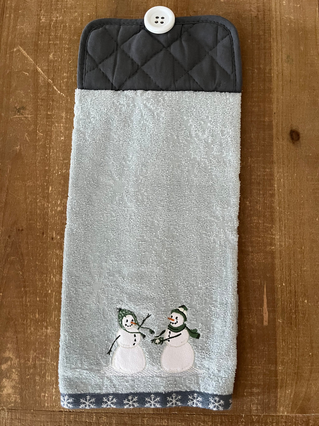 Light Blue Snowmen Hand Towel