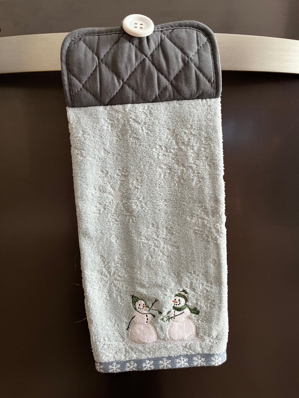 Light Blue Snowmen Hand Towel