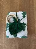 Crocheted Wood Towel Holder and Tree Towel Set